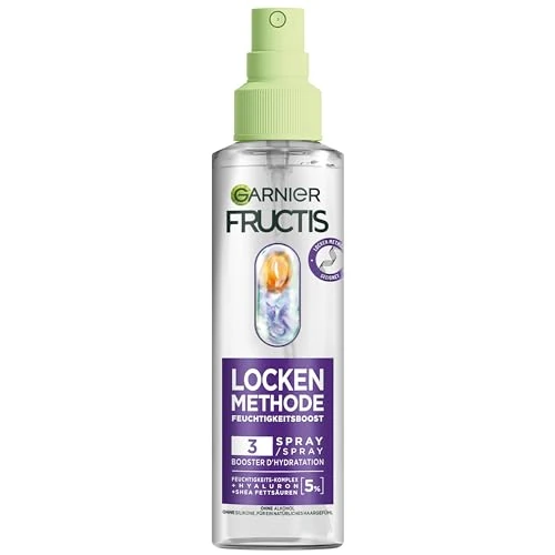 Garnier Vochtopvulende verzorgingsspray voor alle soorten krullen, definitie en veerkracht, met hyaluron en shea-vetzuren, veganistisch, zonder siliconen, fructis krulmethode, 1 x 150 ml
