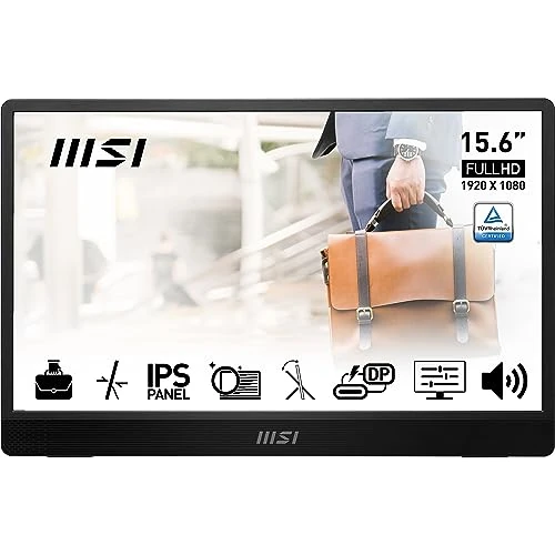Begrenztes Angebot: MSI PRO MP161 E2 Tragbarer Monitor 15,6 Zoll Full HD – IPS-Panel 1920 x 1080, 60 Hz, praktisch (PC, Laptop, Handy), Lautsprecher, verbesserter Rahmen & Ständer – Mini-HDMI 2.0b, 2 x USB Typ-C von 179.00 EUR auf 113.13 EUR (Rabatt 37%)