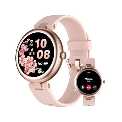 SHANG WING Lynn Smartwatch Damen, Elegante Fitnessuhr mit Anruf-Funktion,1.1 Zoll Touchscreen,SpO2 & Pulsmessung, Schlafanalyse,Schrittzähler,Bluetooth Smartwatch für Android & iOS