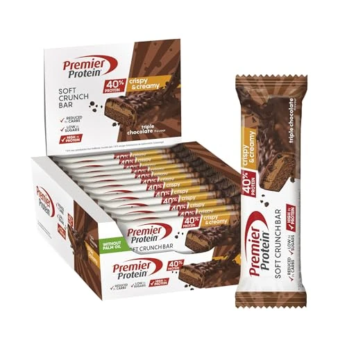 Offerta a tempo: Premier Protein Soft Crunch Bar 40% Protein Triple Chocolate 12x40g - Hoher Proteingehalt + Low Sugar + Palmölfrei - 19% da 19.99 € a 16.23 €