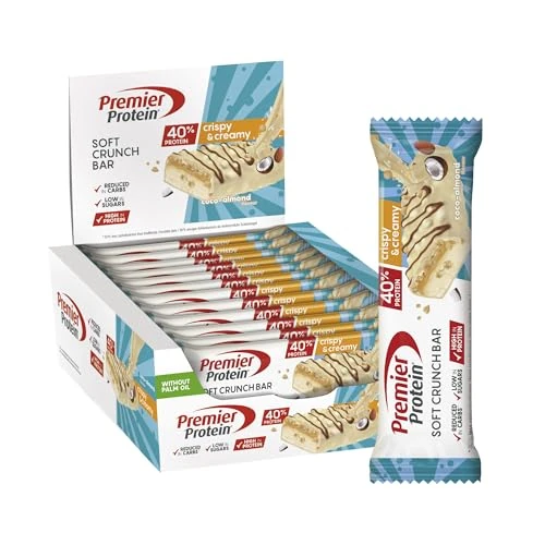 Oferta limitada: Premier Protein Soft Crunch Bar 40% Protein Coco-Almond 12x40g - Hoher Proteingehalt + Low Sugar + Palmölfrei de 19.99 € a 18.31 € (ahorro 8%)