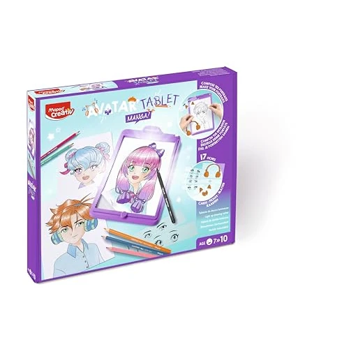 Offerta a tempo: Maped Creativ Avatar'Tablet Manga - Macchina da disegno luminosa, per comporre ritratti Manga all'infinito, tavoletta luminosa con schede, modelli e materiali da disegno, a partire dai 7 anni - 8% da 26.74 € a 24.63 €