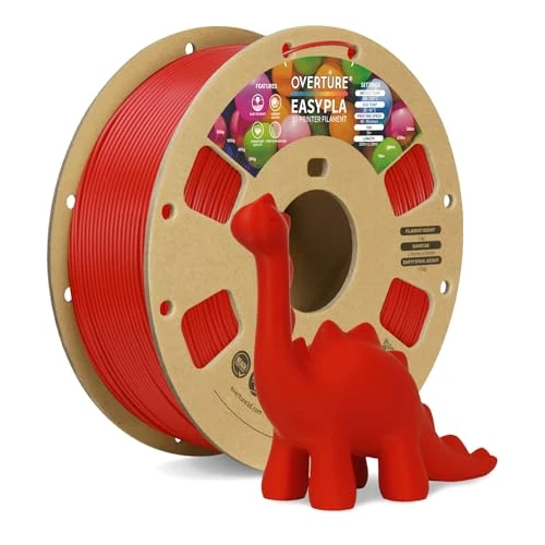 OVERTURE Easy PLA Filament 1.75mm, 1kg Spool (2.2lbs), Dimensional Accuracy +/- 0.02mm, for 3D Printer (Easy Red)