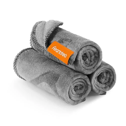 Feandrea kattendeken set van 3 wasbare huisdierdekens XS 60 x 40 cm voor katten en kittens flanel beschermdeken voor bank leisteengrijs PPB011G01