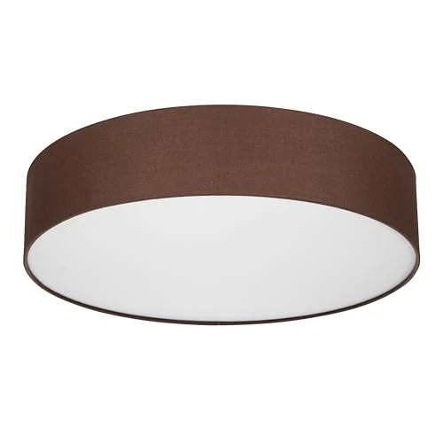 Offerta a tempo: REV Lampada da soffitto - Lampada da soffitto rotonda 50 cm con paralume in tessuto in stile vintage - ideale per camera da letto e soggiorno, marrone - 0.00% da 59.90 € a 59.90 €