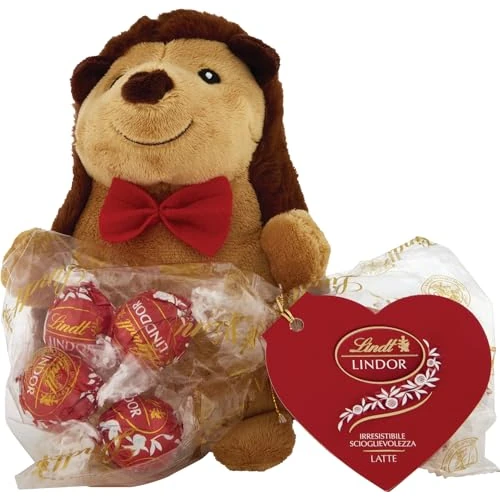 Offerta a tempo: Lindt San Valentino Peluche Riccio Regalo con Cioccolatini Lindor al Cioccolato al Latte, in sacchetto 100g - 19% da 20.39 € a 16.58 €