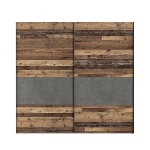 Forte Möbel Kledingkast, houtmateriaal, Old - Wood Vintage/betonlook donkergrijs, groot