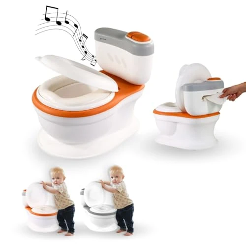 Offerta a tempo: Mobiclinic® kids, Vasino, Toikid, Età 1-3 anni, Con coperchio, Risciacquo acustico, Scomparto per la carta igienica, Funzionamento a batteria, Secchio rimovibile, Sedile impermeabile (arancione) - 10% da 29.95 € a 26.99 €