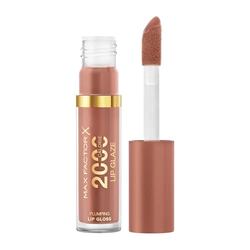 Offerta a tempo: Max Factor,2000 Calorie Lip Glaze, brillante gloss colorato, effetto rimpolpante per le labbra, arricchito da un complesso nutriente con Acido Ialuronico e Squalane, formula vegana, 150, Caramel swish - 52% da 9.99 € a 4.76 €