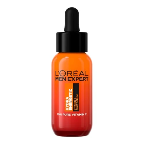 Offerta a tempo: L'Oréal Paris Men Expert Siero Viso Anti-Fatica Uomo, Effetto Levigante e Rinfrescante, Pelle Luminosa e Rivitalizzata, Arricchito con Vitamina C, Proteine e Caffeina, Hydra Energetic, 30 ml - 21% da 17.90 € a 14.11 €