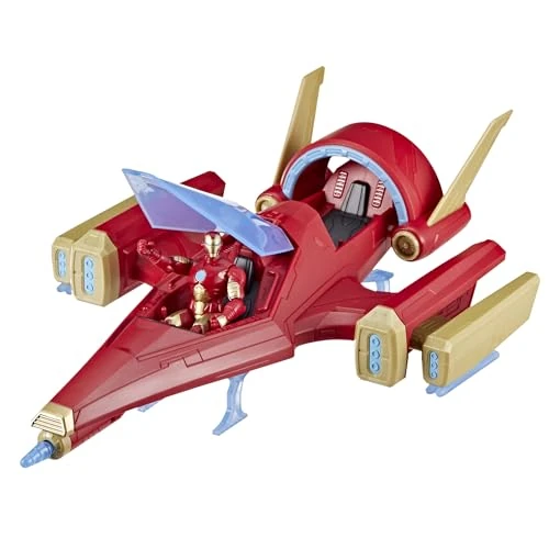 Offerta a tempo: Hasbro Marvel Avengers, Iron Man con Jet da Battaglia e Blaster a Repulsore, Action Figure di Iron Man ed Equipaggiamento, Ottima Idea Regalo di Natale, per Bambini e Bambine dai 4 Anni in Su - 22% da 30.64 € a 23.78 €