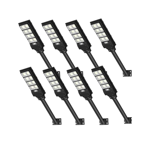 Offerta a tempo: Sararoom 8pz 400W Lampione Solare Led Esterno con Telecomando, 50000 LM Lampada Stradale Solari con Sensore di Movimento 6500K IP65 Impermeabile Faretto Faro Pannello Solar per Giardino Garage Parete - 35% da 346.74 € a 224.99 €
