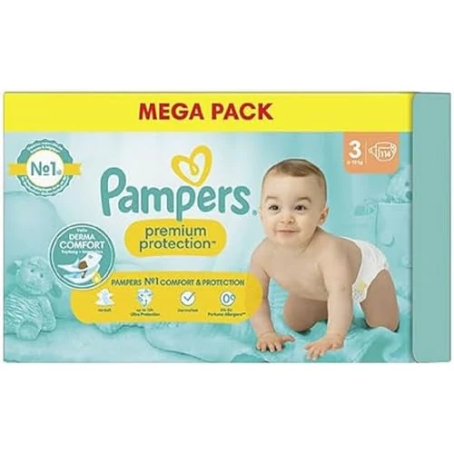Offre limitée : Pampers Premium Protection Taille 3, Couches x114, 6Kg - 10Kg, Notre N°1 pour le Confort et la Protection des Peaux Sensibles de 63.42 EUR à 51.36 EUR (remise 19%)