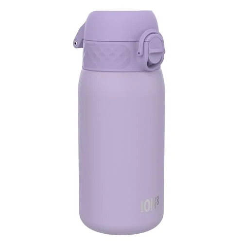 Tijdelijke aanbieding: ION8 Lichtgewicht Stalen Kinderwaterfles, 400 ml/13 oz, Zonder Isolatie, Lekvrij, Makkelijk te Openen, Veilige Vergrendeling, Vaatwasserbestendig, Flipdop, Draaggreep, Duurzaam, Lichtpaars van 15.99 EUR naar 15.99 EUR (korting 0%)