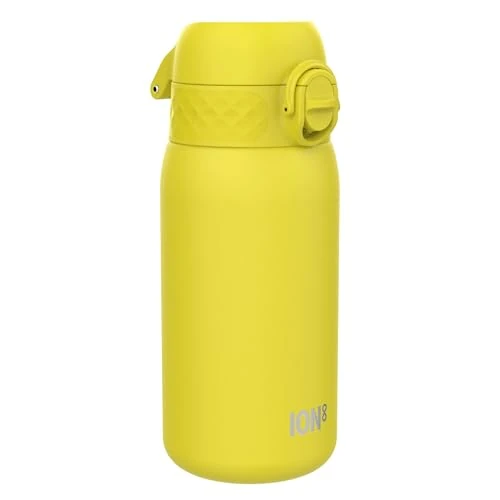 ion8 Botella Agua Inox Ligero para Niños, 400ml, Sin Aislamiento, a Prueba de Fugas, Fácil de Abrir, Cerradura Segura, Aptas para Lavavajillas, Fácil de Limpiar, Resistente a Rayones