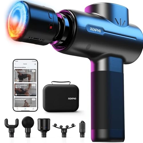 Offerta a tempo: RENPHO Pistola Massaggio Muscolare con Testa Calda e Fredda,Bluetooth e App - 0.00% da 114.47 € a 114.47 €