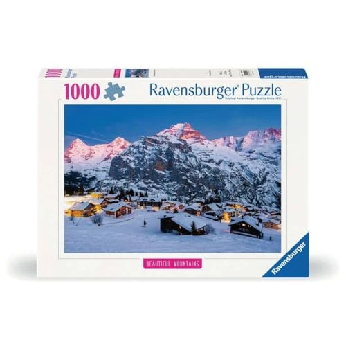 Ravensburger Puzzle 12000254 - Beautiful Mountains, Berner Oberland, Mürren - 1000 Teile Puzzle für Erwachsene und Kinder ab 14 Jahren, Puzzle mit Landschaft, Bergen und Natur