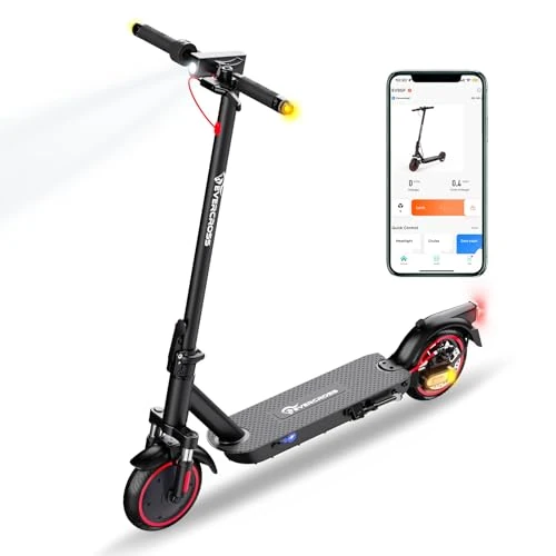 EVERCROSS EV85F E-Scooter, Faltbarer Elektroroller für Erwachsene mit APP - 400W Motor, 7,8AH Batterie, 15KG Gewicht, Max Belastung 120 kg, Duales Brems, Zwei Stoßdämpfer
