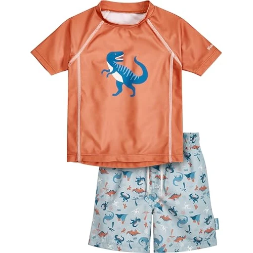 Offerta a tempo: Playshoes Dino, Set di Costume a Maglietta Kinder Unisex, Ocker Set Dino, - 0.00% da 25.35 € a 25.35 €