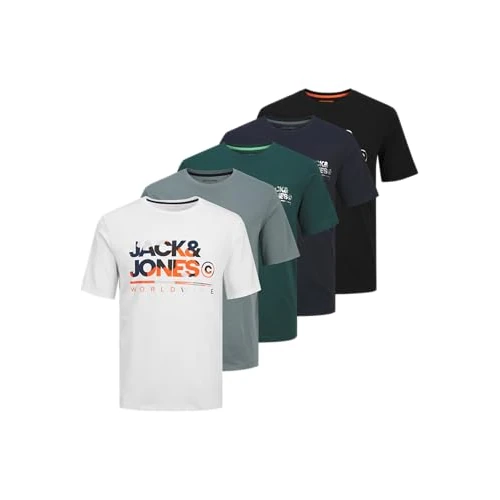 Oferta limitada: JACK & JONES Camiseta para Hombre, Azul Goblin/Pack: Blanco, Negro, Azul Oscuro y Azul Marino, S de 35.50 € a 33.72 € (ahorro 5%)