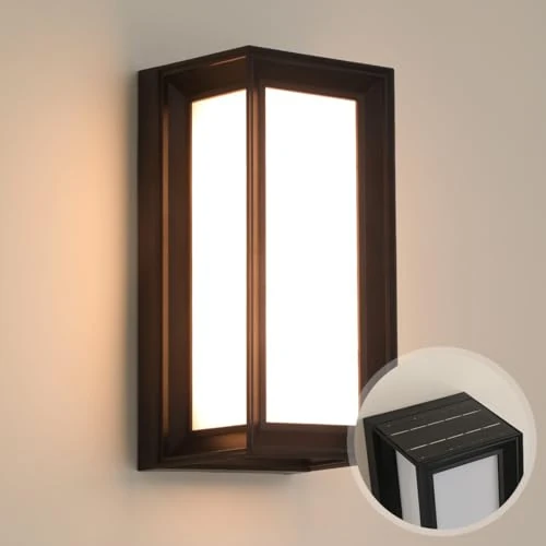 Offerta a tempo: FUPE Applique Solare da esterno, 1 Pezzi Led da Parete IP65 Decorative Impermeabili Per Scale,Luce Esterno Energia Solare con Sensori Movimento, Decorative per Giardino,Patio,Recinzione - 50% da 19.99 € a 9.99 €