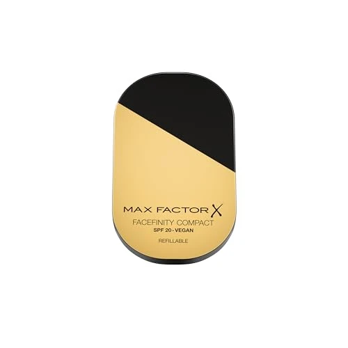 Max Factor - Refill Fondotinta Facefinity Compatto, formula vegan, fondotinta dalla coprenza modulabile e dal finish mat, fino a 24 ore di tenuta, SPF 20, 001 PORCELAIN, 10 g