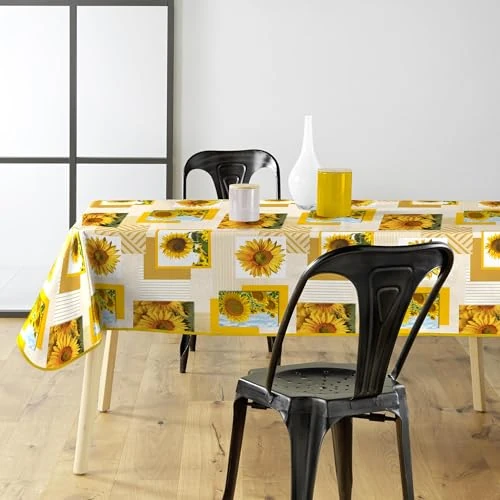 Oferta limitada: Douceur d'Intérieur Sunflower - Mantel Rectangular (140 x 240 cm), PVC con diseño Impreso de 19.99 € a 19.99 € (ahorro 0.00%)