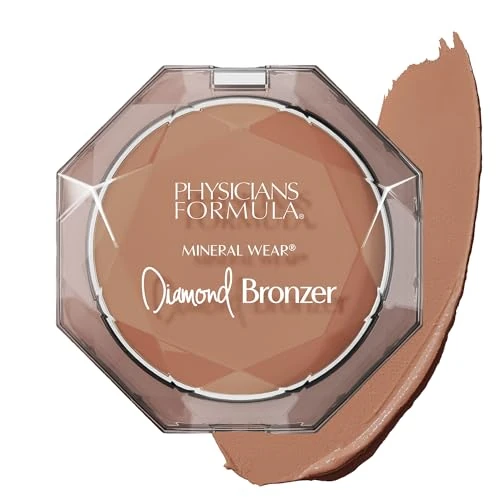 Physicians Formula Mineral Wear Diamond Bronzer, Bronzing Poeder met Vitamine E, Minimaliseert het Uiterlijk van Poriën en Fijne Lijntjes, Poeder en Serum Hybride, Bronze Gem