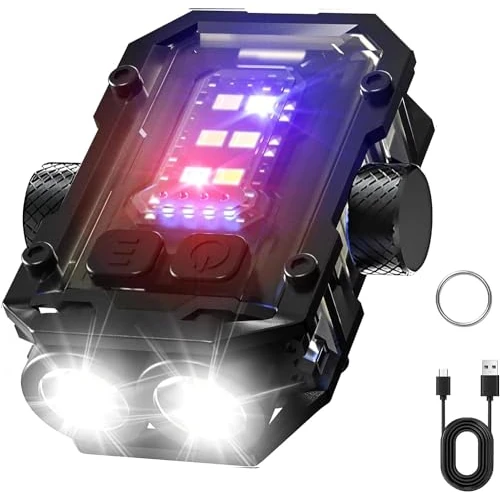 Offerta a tempo: ToneRiso Mini Torcia EDC con Flash Rosso e Blu, Girevole LED Super Luminosa, USB C Ricaricabile Portachiavi con Punta delle Dita (Nero) - 20% da 18.98 € a 15.18 €