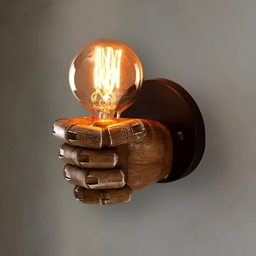 Offerta a tempo: YOOCHUENG Applique da Parete Hand per Camera da Letto,Vintage Retrò Marrone - 20% da 28.04 € a 22.43 €