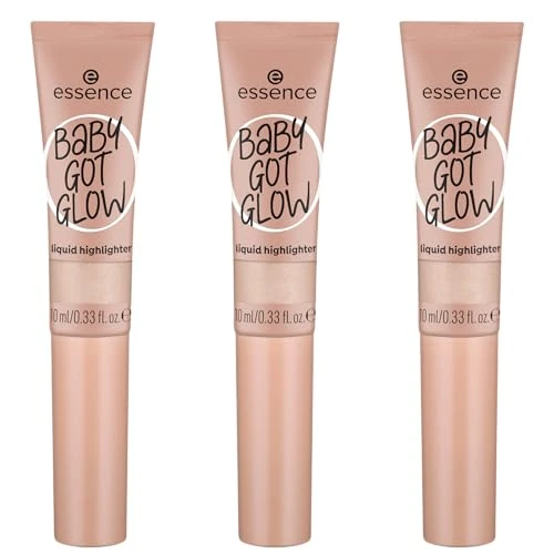 Oferta limitada: Esence Baby Got Glow Liquid Highlighter, n.º 10, dorado, definir, resultado de expresión, fácil de quitar, brillante, vegano, sin parabenos, sin partículas de microplástico, 3 unidades (3 x 10ml) de 4.99 EUR a 4.99 EUR (ahorro 0%)