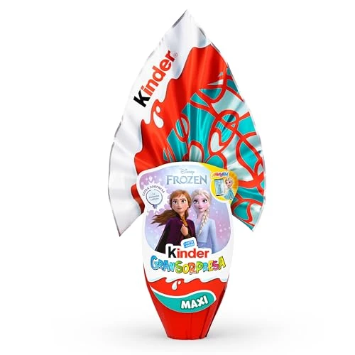 Kinder GranSorpresa Maxi Disney Frozen, Uovo di Pasqua Kinder 2026 di Finissimo Cioccolato al Latte con Sorpresa Disney Frozen, 220 g