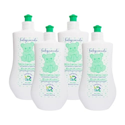 Offerta a tempo: Babycoccole KIT 4 DETERGENTE PER BIBERON CIUCCI TETTARELLE con Enzimi di Origine Naturale, Senza Profumo, Detergente Biberon, Rimuove Residui Cibo e Sanitizza, Dermatologicamente Testato - 4x400ml - 0.00% da 11.90 € a 11.90 €