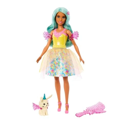 Offerta a tempo: Barbie Un Tocco di Magia - Teresa, bambola con outfit fantasy e accessori per lo styling, cucciolo e guinzazglio inclusi, giocattolo per bambini, 3+ anni, JCW51 - 11% da 22.00 € a 19.54 €