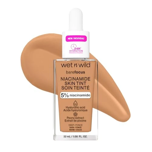 Offerta a tempo: Wet n Wild Bare Focus Niacinamide Skin Tint, BB Cream Idratante con Acido Ialuronico, Fondotinta in Siero Leggero Oil-Free, Deep - 52% da 9.99 € a 4.76 €