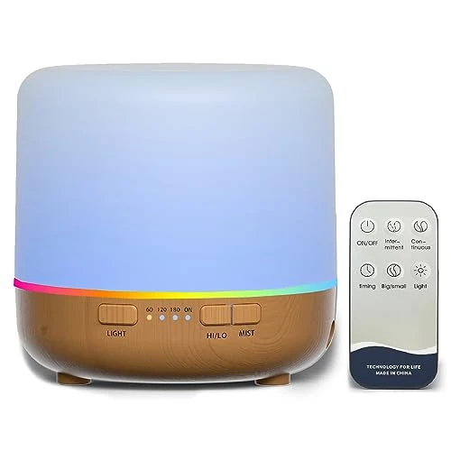 Kleine niedliche Diffusoren 200ml Bunte ätherisches Öl Diffusor mit einstellbaren Nebel-Modus, Auto-Off-Aroma-Diffusor für Schlafzimmer/Büro/Haus (200 ML gelb) (Yellow-yk)