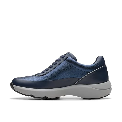 Clarks Premium Vrouwen Tivoli Zip Sneaker, Navy Combi, 8 UK, Marine Combi, 41 EU