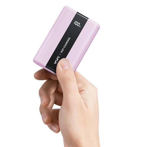 VRURC - Batería Externa (20000 mAh, 22,5 W, Mini Banco de energía, USB C, Carga rápida en PD de 20 W, batería portátil con 3 Puertos USB Salida y Pantalla LED para iPhone, Huawei, Xiaomi, etc.