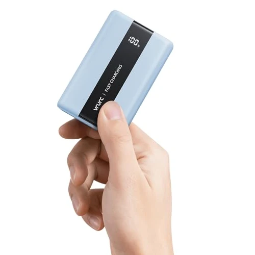 Oferta limitada: VRURC Power Bank 20000mAh, USB C Mini PowerBank Pequeño 22.5W Carga Rápida con 4 Salidas 3 Entradas Cargador Portátil Travel Essentials Pantalla LED Compatible con iPhone Samsung Android (Azul) de 29.99 EUR a 18.04 EUR (ahorro 40%)
