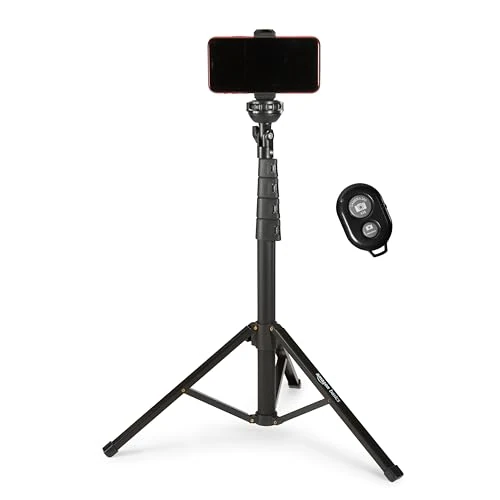 Offerta a tempo: Amazon Basics - Treppiede per Telefono Estensibile e Bastone per Selfie 162cm, con Telecomando Wireless, Nero - 24% da 17.84 € a 13.56 €