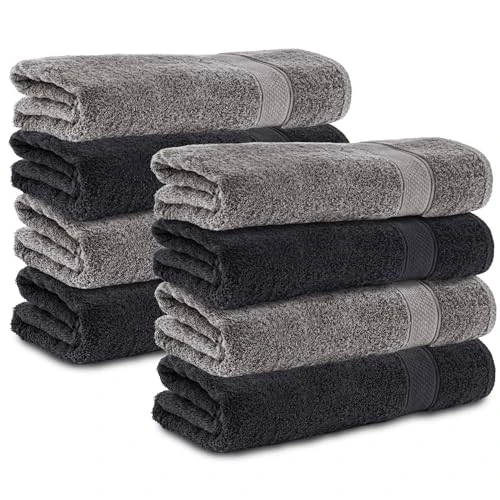 Offerta a tempo: Komfortec Set di 8 Asciugamani Viso e Ospite 50x100 cm, Spugna 100% Cotone - 0.00% da 22.11 € a 22.11 €
