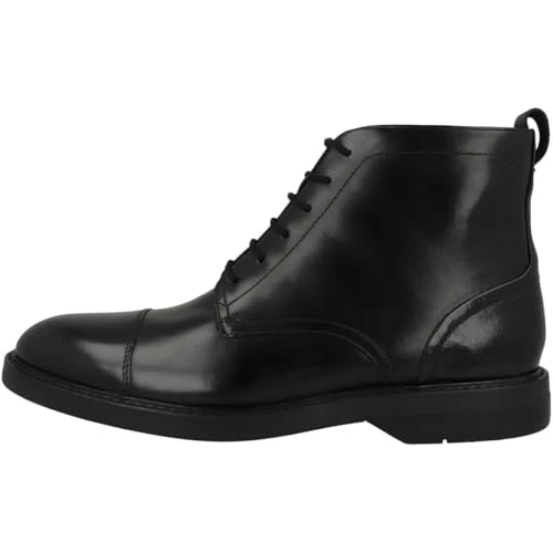 Clarks Premium Aldwin Cap Chukka Boot für Herren, schwarzes Leder, Größe 43, Schwarzes Leder, 42 2/3 EU
