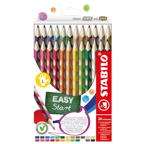 Offre limitée : STABILO EASYcolors - Crayon de couleur ergonomique - Pochette x 24 crayons de coloriage triangulaires - Gaucher de 48.00 € à 29.14 € (39% de remise)