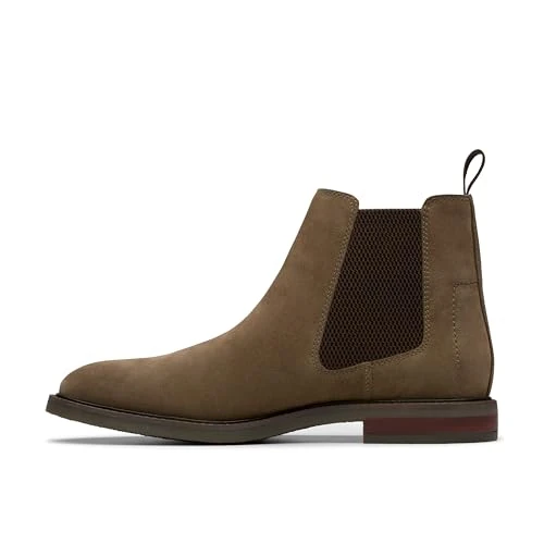 Offerta a tempo: Clarks Premium Jaxen Easy Chelsea Stivaletti da uomo, in pelle scamosciata color pietra, taglia 40, Camoscio Pietra, 40 2/3 EU - 30% da 110.00 € a 76.72 €