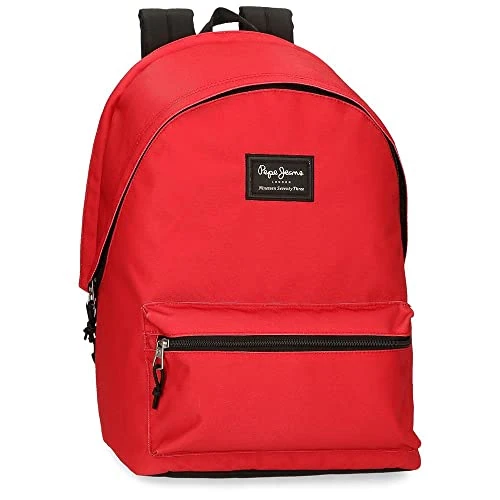Limited-time offer: Pepe Jeans Aris Evergreen Backpack + Portable School Pencil Case 15.6 Inches Red 31x44x15cm Polyester 23.87L, red, One Size, Backpack + School Pencil Case from 41.61 GBP to 41.61 GBP (save 0%)