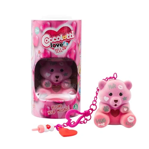 Giochi Preziosi Coccolotti Love&Tell, 6 Ours avec Fonction d'enregistrement et Porte-clés Charme, Coloration aléatoire, répéter ce Que Vous Dites, Jeux Enfants 4 Ans, Animaux interactifs Jouet