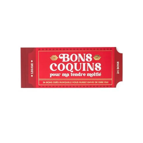 Legami - Blocco di 24 Voucher, in Francese, Buoni Piccanti per la tua Metà, Buoni Regalo per San Valentino, Compleanno, Anniversario, in Carta FSC certificata