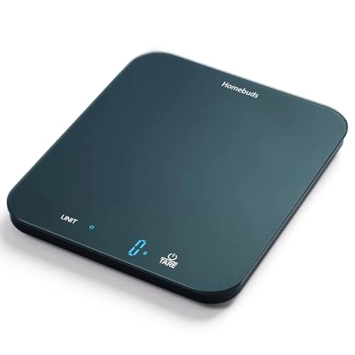 Limited-time offer: Homebuds 33lb Digital Kitchen Scales in 1g, High Precision Assured by Scales Kitchen Professional Factory SINCE 2001, Food Scales for Cooking and Baking, LED, 3*AAA Batteries Included, Blue from 8.99 GBP to 8.99 GBP (save 0%)