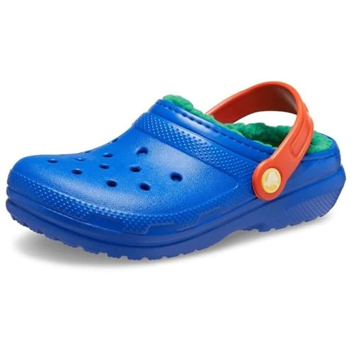 Offre limitée : Crocs Unisexe Enfant Classic Lined Clog T Sabots, Blue Bolt/Multi, 22/23 EU de 44.99 € à 23.50 € (48% de remise)
