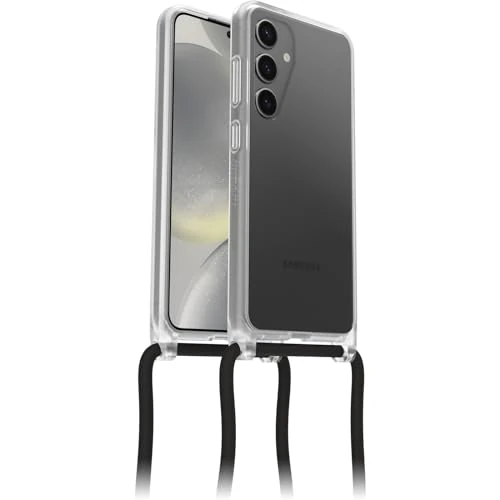 Offerta a tempo: OtterBox Cover React Necklace per Samsung Galaxy S24, Custodia Ultra sottile, Resistente a shock con cordino a collana, Adattabile e intercambiabile, Testata a norme MIL STD 810G, Trasparente - 78% da 39.99 € a 8.80 €